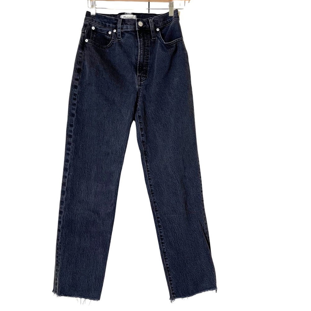 Madewell Womens Jeans The Perfect Vintage Straight Leg Jeans Frayed Gray Size 27